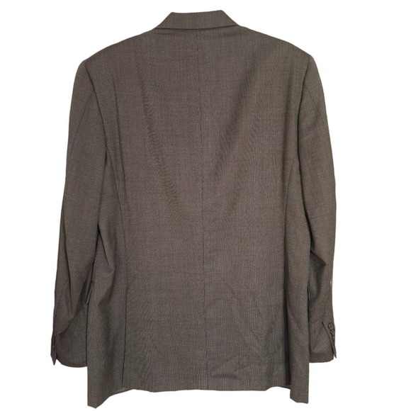 Burberry Mens Blazer Brown Wool Academia Suit Jacket USA Academia Vintage Sz 44L - Picture 2 of 14